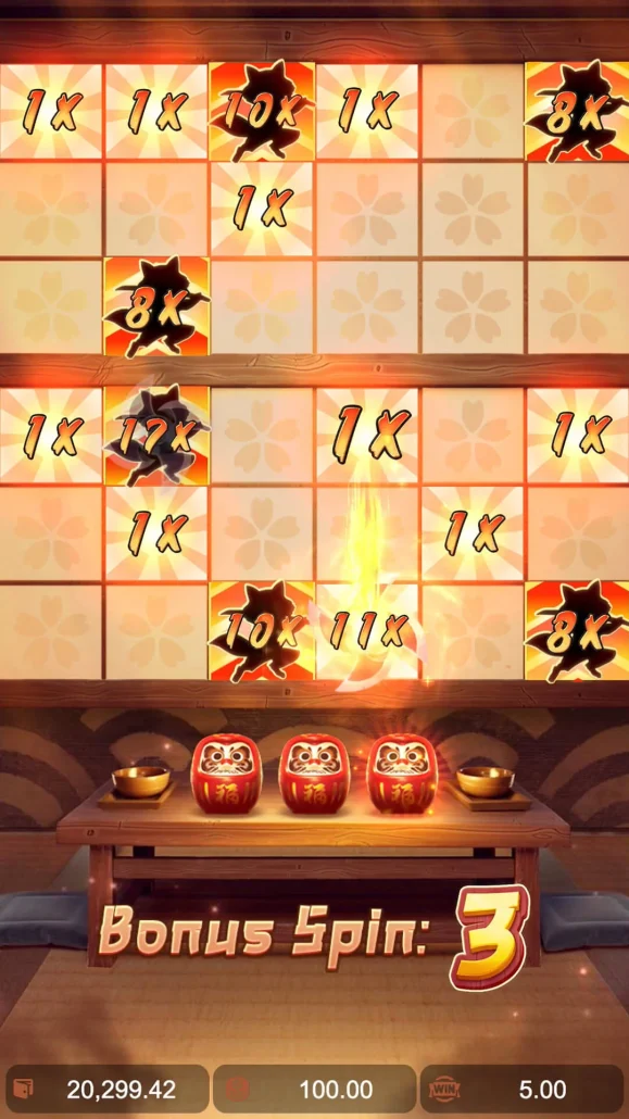 screen short bonus spin 3 ninja raccoon frenzy