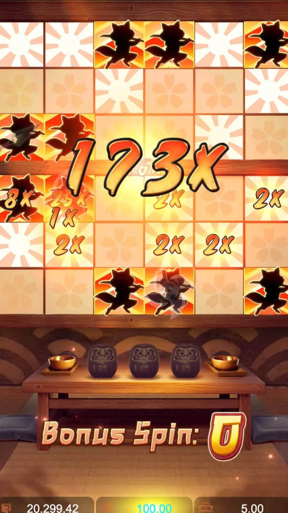 screen short bonus x173 ninja raccoon frenzy