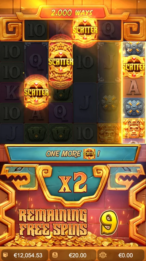 screnn shot freespins treasure of aztec